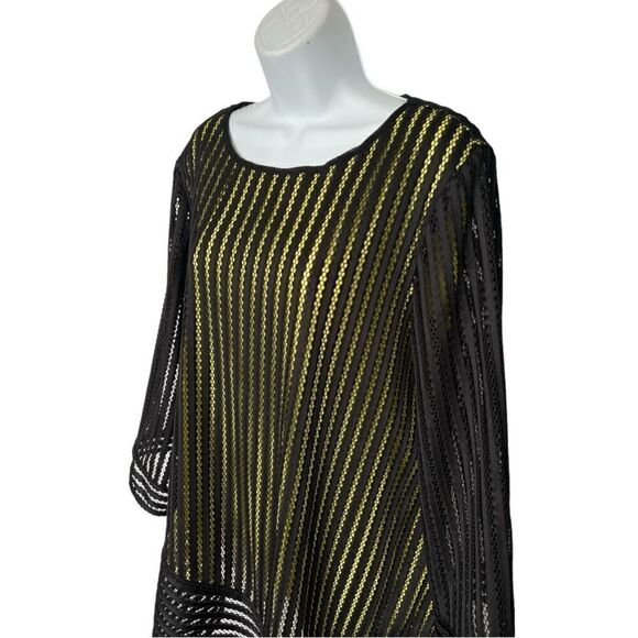 UNBRANDED Three Quarters Sleeve Sit Neck Tunic Blouse Dress oversized Size L. - Picture 2 of 8